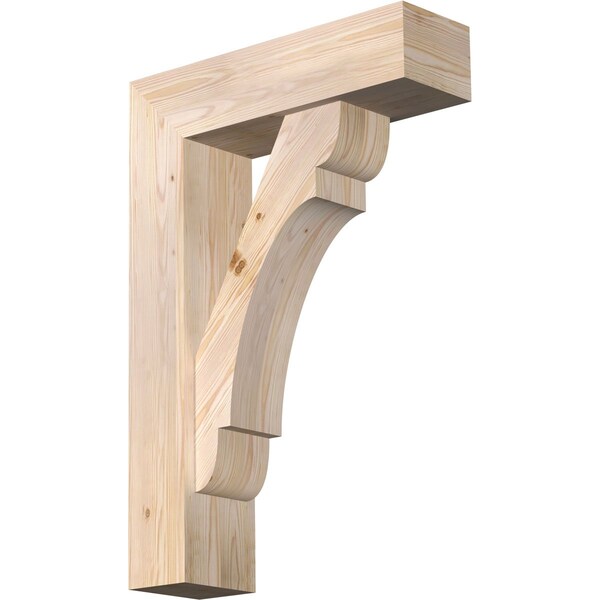 Ekena Millwork Olympic Block Smooth Bracket w/ Offset Brace, Douglas Fir, 7 1/2"W x 26"D x 38"H BKT0806X26X38OLY05SDF - main